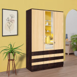 BHF 3 Door Wardrobe in Dark Maple & Ice Beech Finish