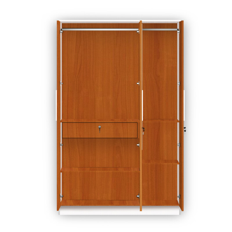 BHF 3 Door Wardrobe in Oxford Cherry & White Finish