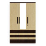 BHF 3 Door Wardrobe in Alberta Maple & Choco Walnut Finish