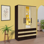 BHF 3 Door Wardrobe in Alberta Maple & Choco Walnut Finish