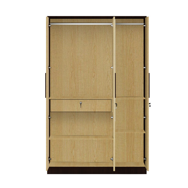 BHF 3 Door Wardrobe in Alberta Maple & Choco Walnut Finish