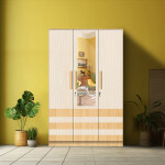 BHF 3 Door Wardrobe in Hiland Pine & Ice Beech Finish