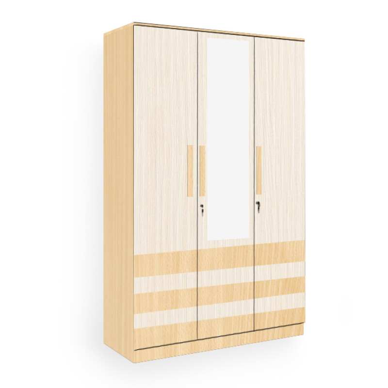 BHF 3 Door Wardrobe in Hiland Pine & Ice Beech Finish