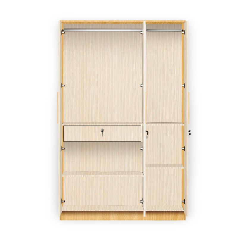 BHF 3 Door Wardrobe in Hiland Pine & Ice Beech Finish