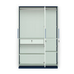 BHF 3 Door Wardrobe in Electric Blue & Silver Grey Finish
