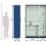 BHF 3 Door Wardrobe in Electric Blue & Silver Grey Finish