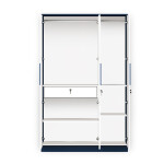 BHF 3 Door Wardrobe in White & Electric Blue Finish