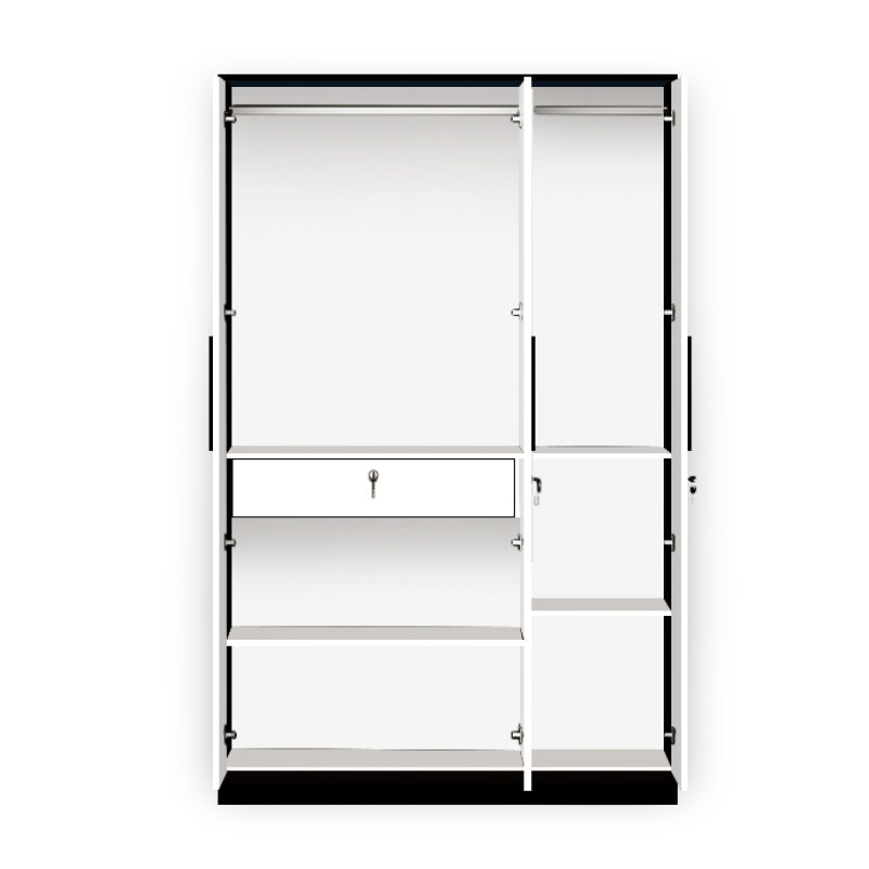 BHF 3 Door Wardrobe in Black & White Finish