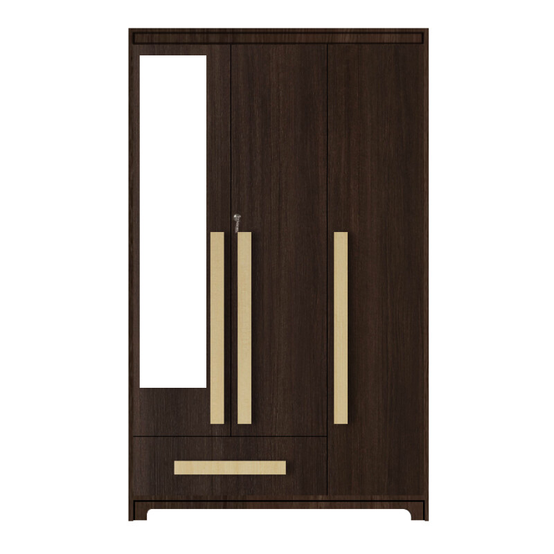 Premium 3 Door Wardrobe in Brown Teak Finish