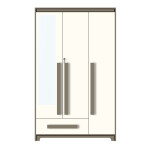 Premium 3 Door Wardrobe in Frosty White & Slate Grey Finish