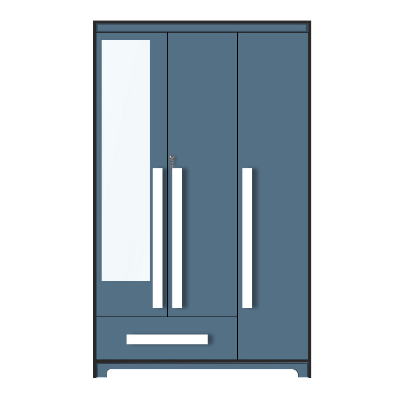 Premium 3 Door Wardrobe in Persian Blue Finish