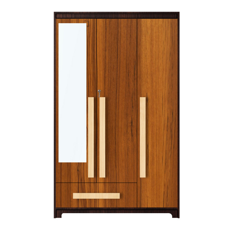 Premium 3 Door Wardrobe in Natural Teak Finish