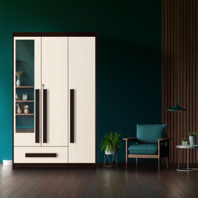 Premium 3 Door Wardrobe in Hiland Pine Finish