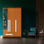 Premium 3 Door Wardrobe in Oxford CherryFinish