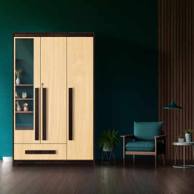 Premium 3 Door Wardrobe in Ice Beech Finish