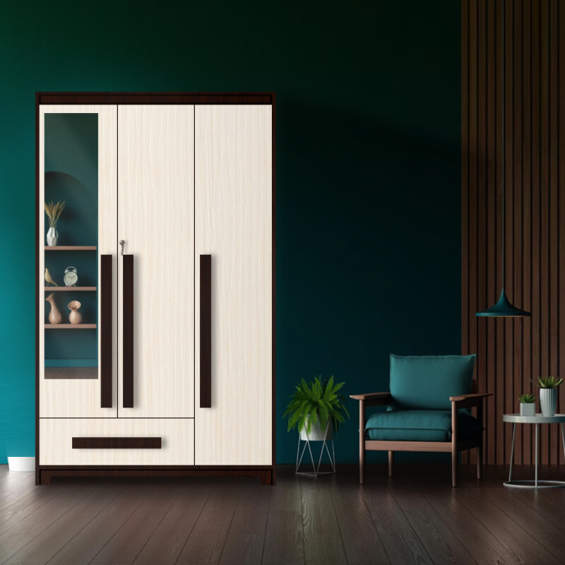 Premium 3 Door Wardrobe in Hiland Pine Finish