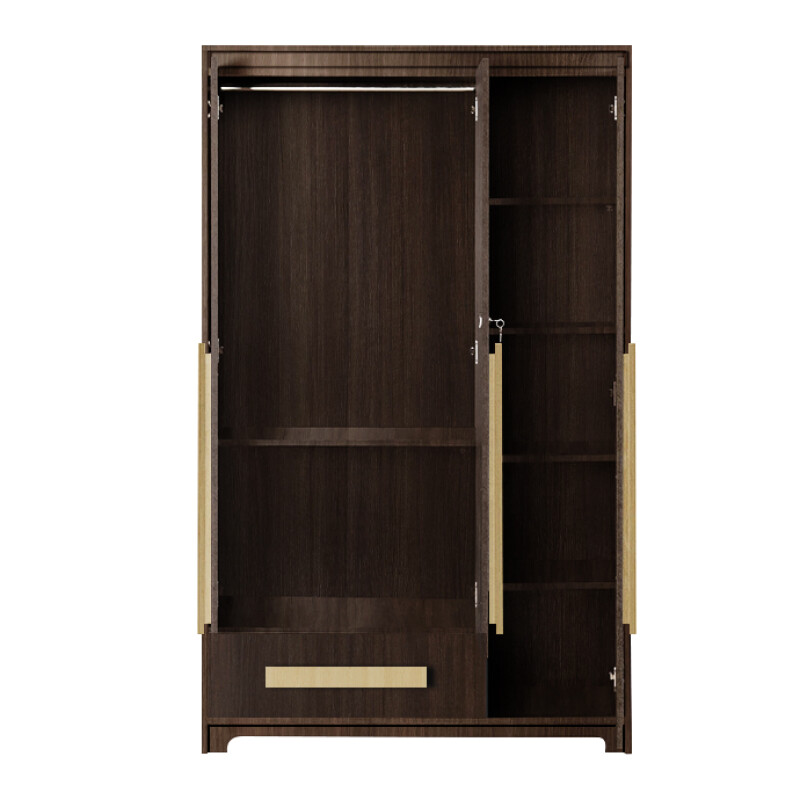 Premium 3 Door Wardrobe in Brown Teak Finish