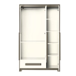 Premium 3 Door Wardrobe in Frosty White & Slate Grey Finish