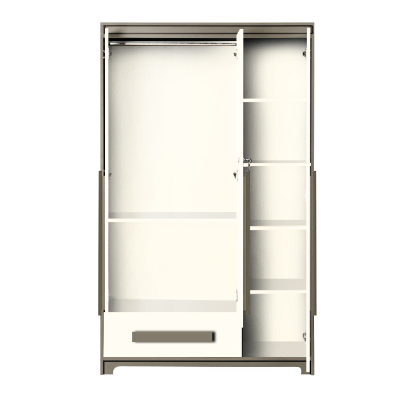 Premium 3 Door Wardrobe in Frosty White & Slate Grey Finish