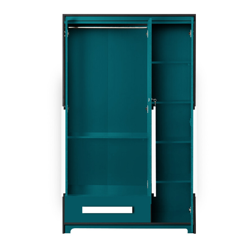 Premium 3 Door Wardrobe in Ocean Green Finish