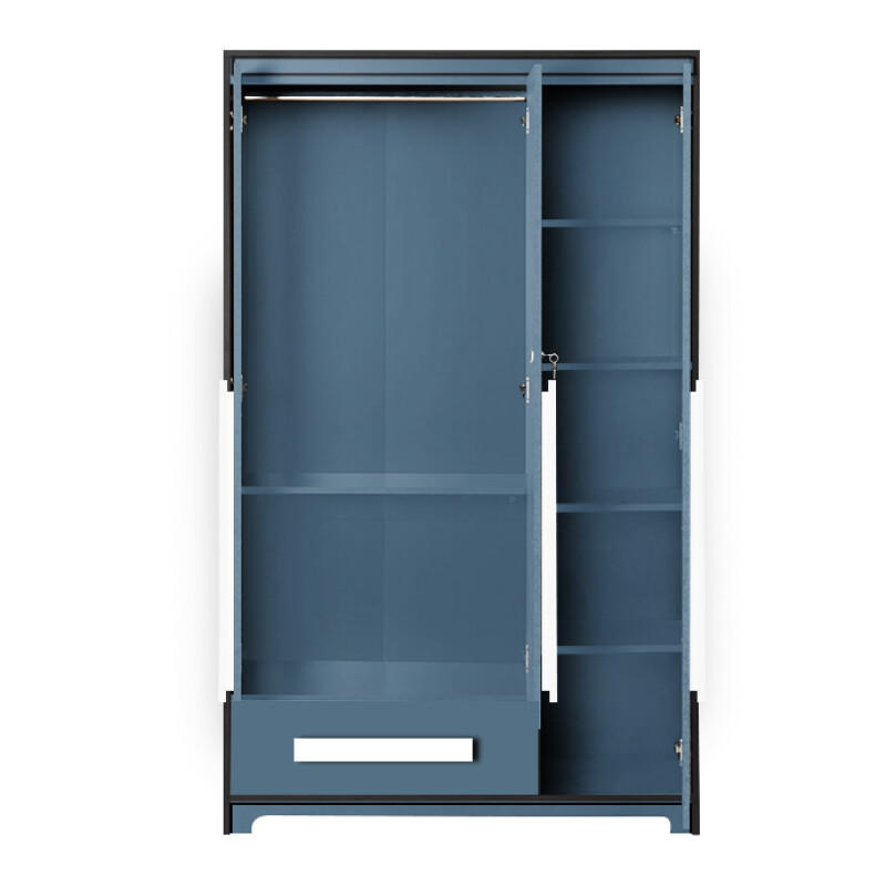 Premium 3 Door Wardrobe in Persian Blue Finish
