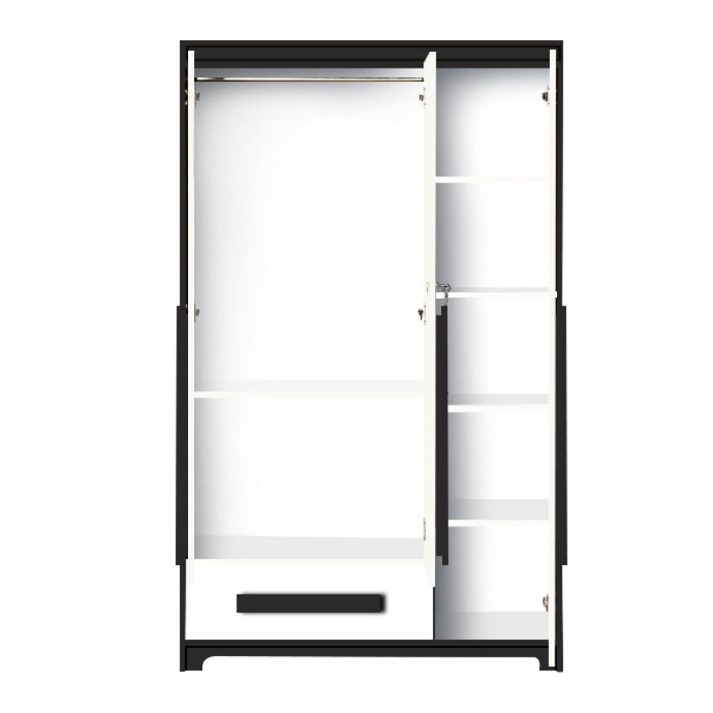 Premium 3 Door Wardrobe in Black & White Finish
