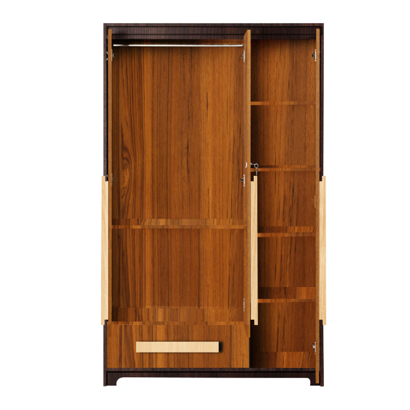 Premium 3 Door Wardrobe in Natural Teak Finish