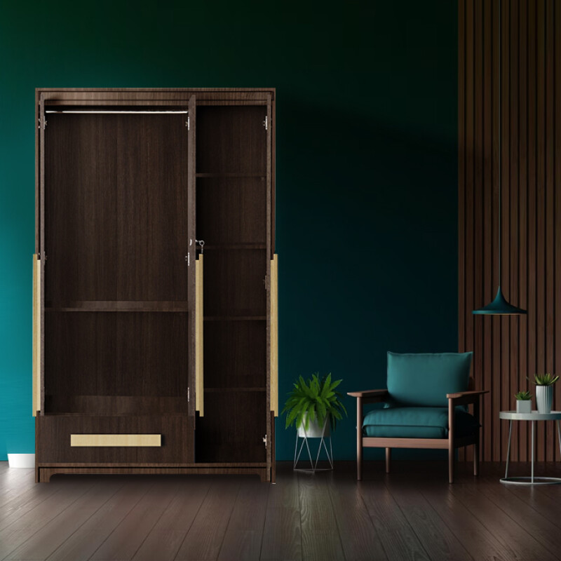 Premium 3 Door Wardrobe in Brown Teak Finish