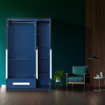Premium 3 Door Wardrobe in Electric Blue Finish