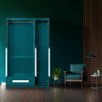 Premium 3 Door Wardrobe in Ocean Green Finish