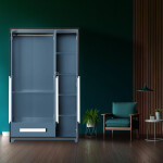 Premium 3 Door Wardrobe in Persian Blue Finish