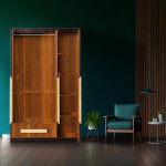 Premium 3 Door Wardrobe in Natural Teak Finish