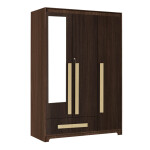 Premium 3 Door Wardrobe in Brown Teak Finish