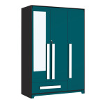 Premium 3 Door Wardrobe in Ocean Green Finish