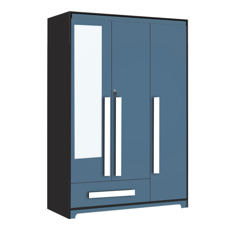 Premium 3 Door Wardrobe in Persian Blue Finish