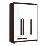 Premium 3 Door Wardrobe in White & Dark Maple Finish