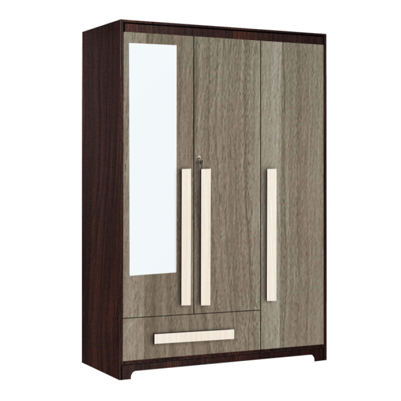 Premium 3 Door Wardrobe in Persian Walnut Finish