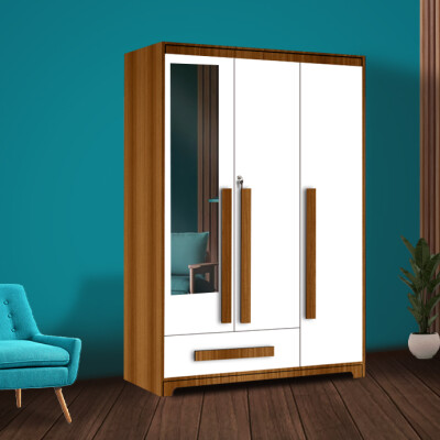Premium 3 Door Wardrobe in Mysore Teak Finish