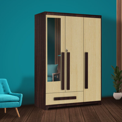 Premium 3 Door Wardrobe in Alberta Maple Finish