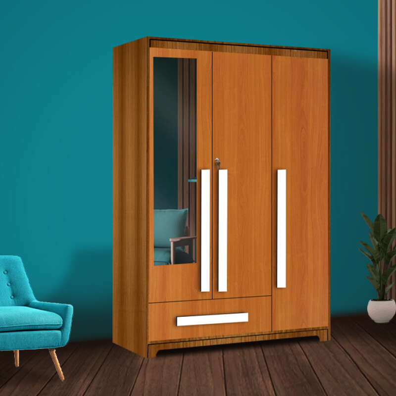 Premium 3 Door Wardrobe in Oxford CherryFinish