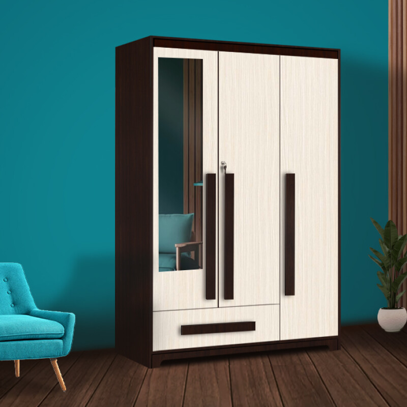 Premium 3 Door Wardrobe in Hiland Pine Finish
