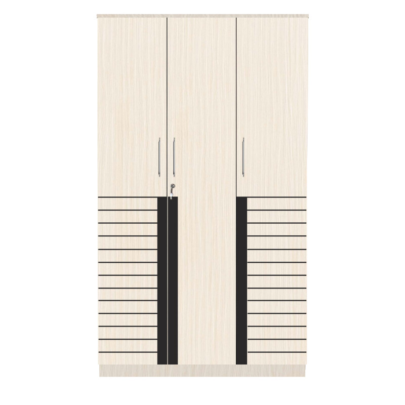 Engineering Wood 3 Door Wardrobe in Hiland Pine