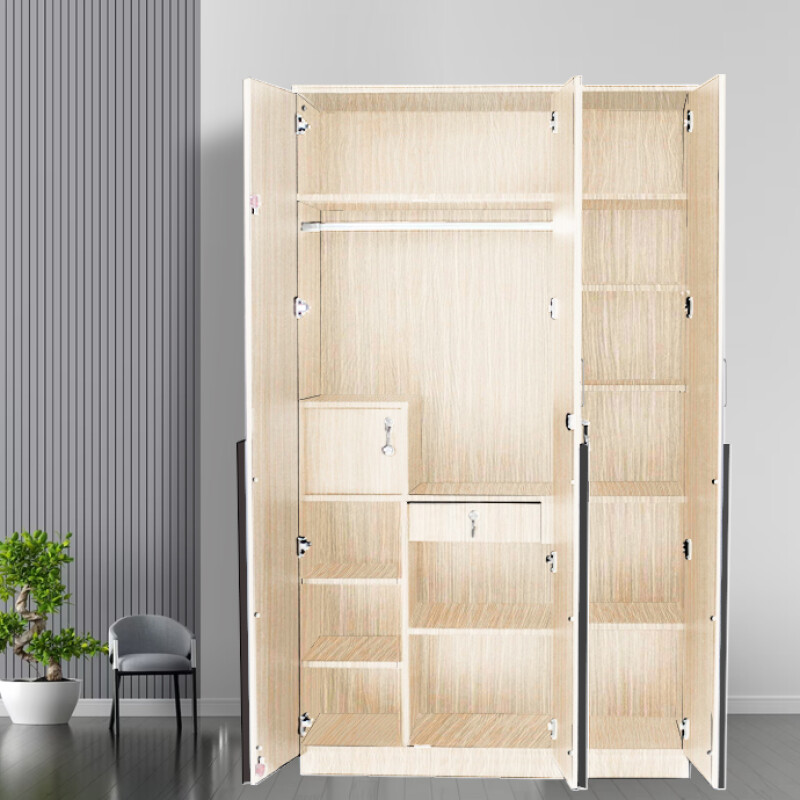 Engineering Wood 3 Door Wardrobe in Hiland Pine