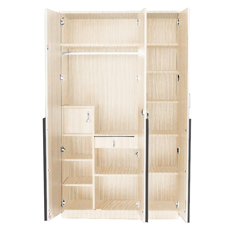 Engineering Wood 3 Door Wardrobe in Hiland Pine