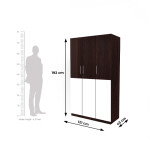 Engineering Wood 3 Door Wardrobe in Dark Maple