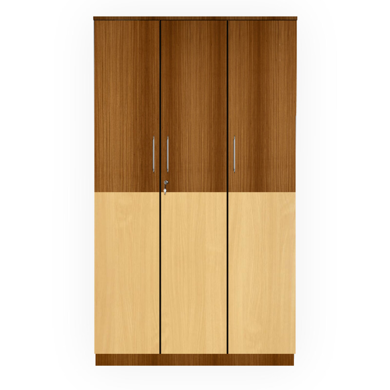 Engineering Wood 3 Door Wardrobe in Mysore Teak & Bavarian Beech