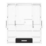 Engineering Wood 4 Door Wardrobe in Black & White