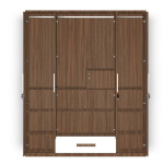 Engineering Wood 4 Door Wardrobe in Lorraine Walnut & White