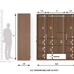 Engineering Wood 4 Door Wardrobe in Lorraine Walnut & White
